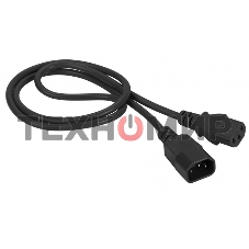 Шнур питания Lanmaster C13-C14, 3х0.75, 220В, 10А, черный, 0.5 метра