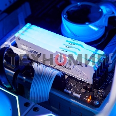 Оперативная память Kingston Fury Beast, DDR5, 64GB (2x32GB), 6000MHz, CL30, DIMM, с радиатором, RGB, белый