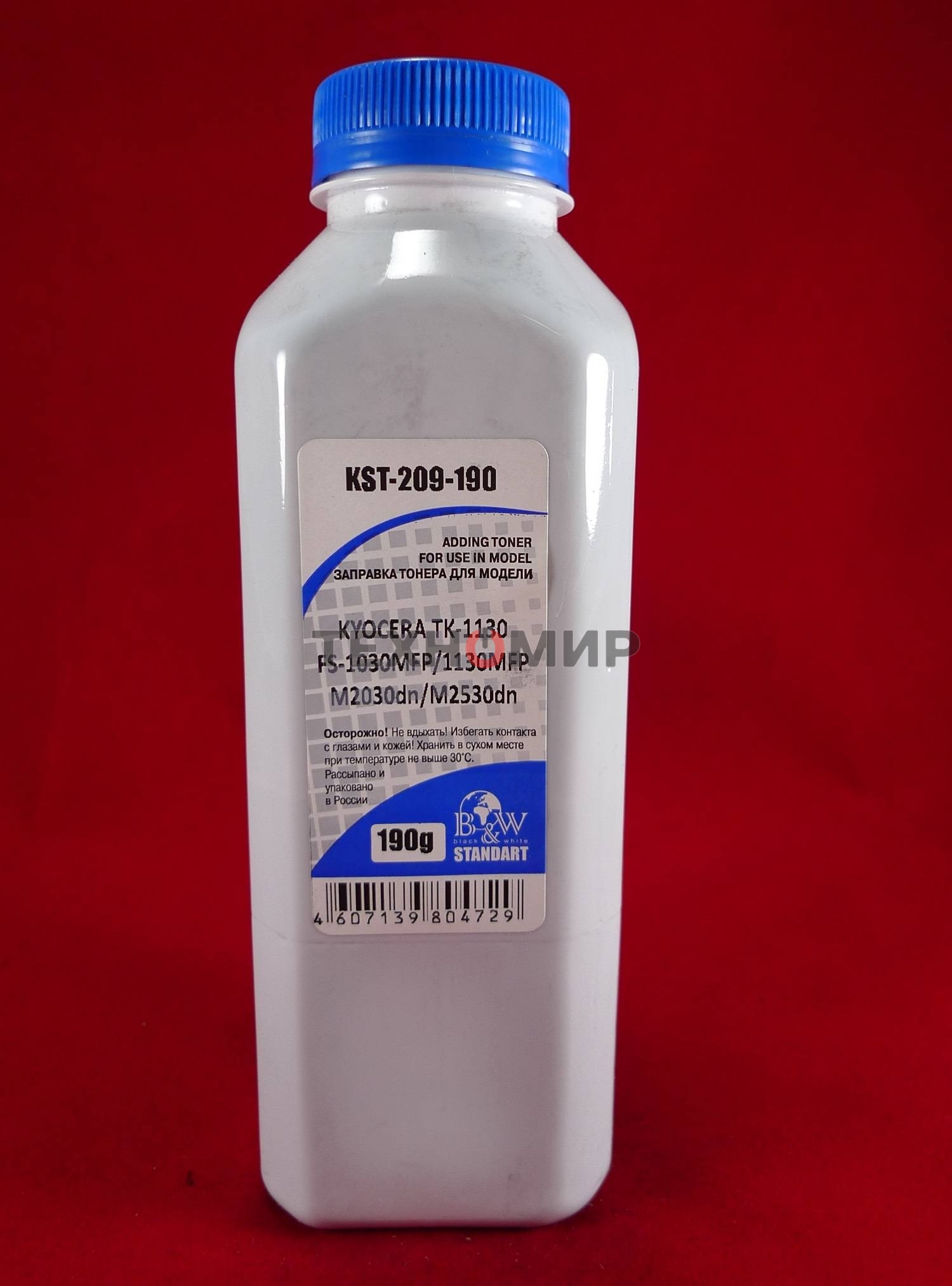 Тонер для Kyocera TK-1130, FS-1030MFP/1130MFP, M2030dn/M2530dn (фл. 190г) B&W Standart фас Россия