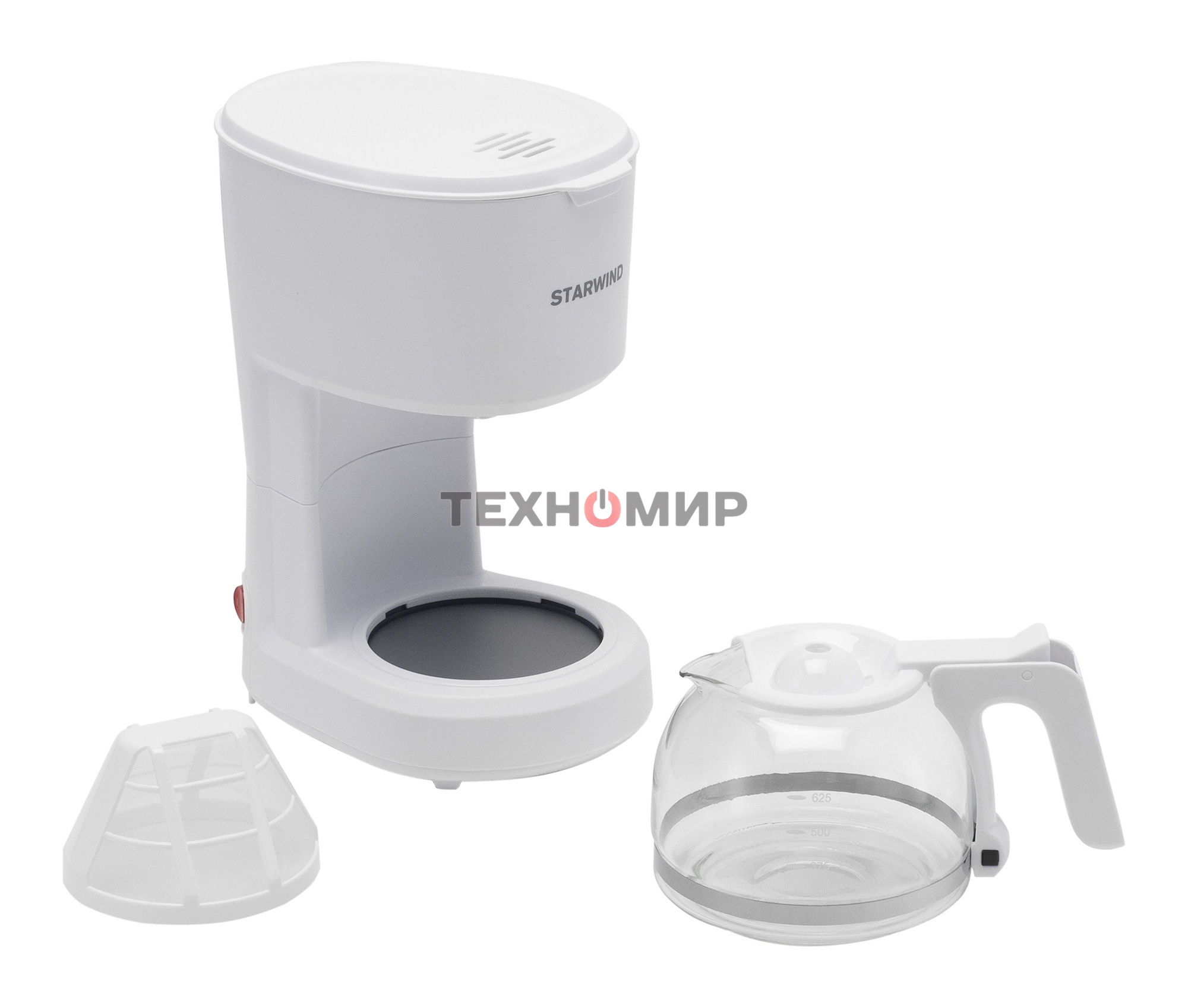 Кофеварка капельная Starwind STD0611 белый, исп. кофе - молотый, 0.6 л, 600 Вт.