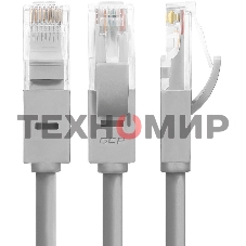 Патч-корд Greenconnect прямой 40.0m, UTP кат.5e, серый, позолоченные контакты, 24 AWG, литой, GCR-LNC03-40.0m, ethernet high speed 1 Гбит/с, RJ45, T568B Greenconnect Патч-корд прямой 40.0m, UTP кат.5e, серый, позолоченные контакты, 24 AWG, литой, GCR-LNC0