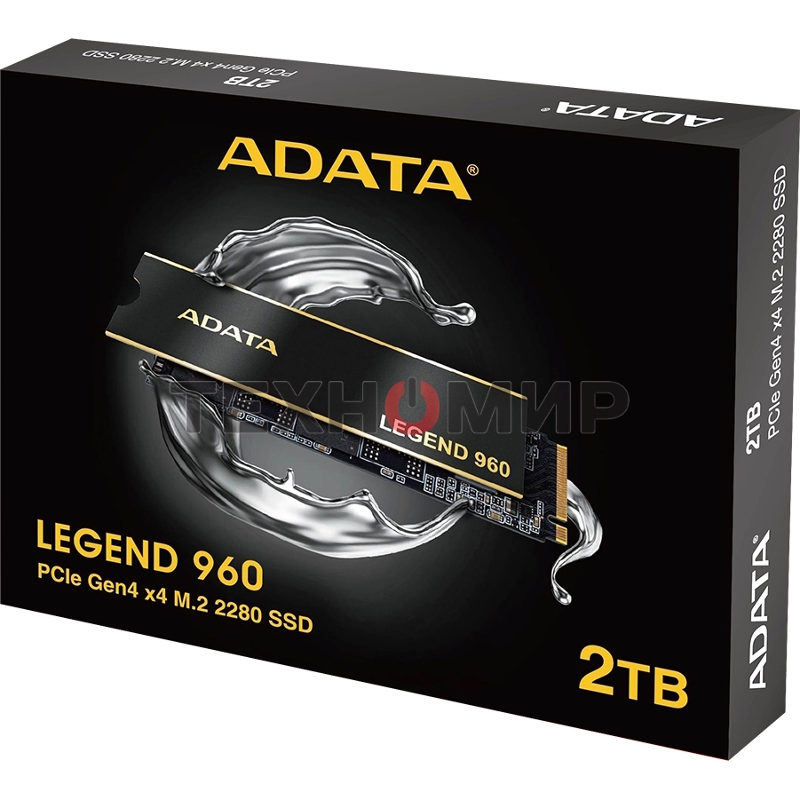 Накопитель SSD ADATA LEGEND 960, 2Tb, PCIe 4.0 x4, M.2 2280, NVMe, R/W 7400/6800, с радиатором