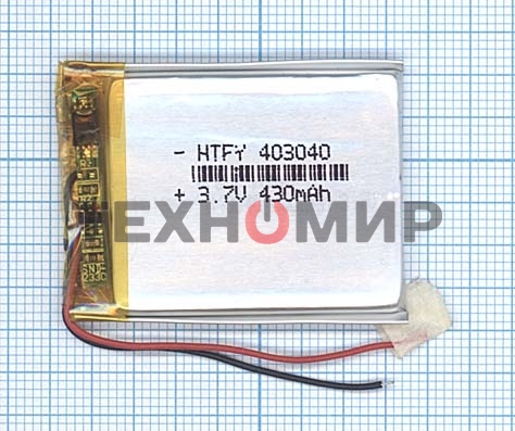 Аккумулятор Li-Pol (батарея) 4x30x40мм 2pin 3.7V/430mAh
