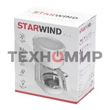 Кофеварка капельная Starwind STD0611 белый, исп. кофе - молотый, 0.6 л, 600 Вт.