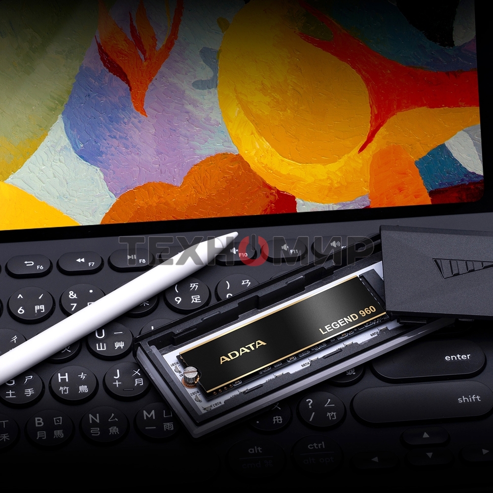 Накопитель SSD ADATA LEGEND 960, 2Tb, PCIe 4.0 x4, M.2 2280, NVMe, R/W 7400/6800, с радиатором