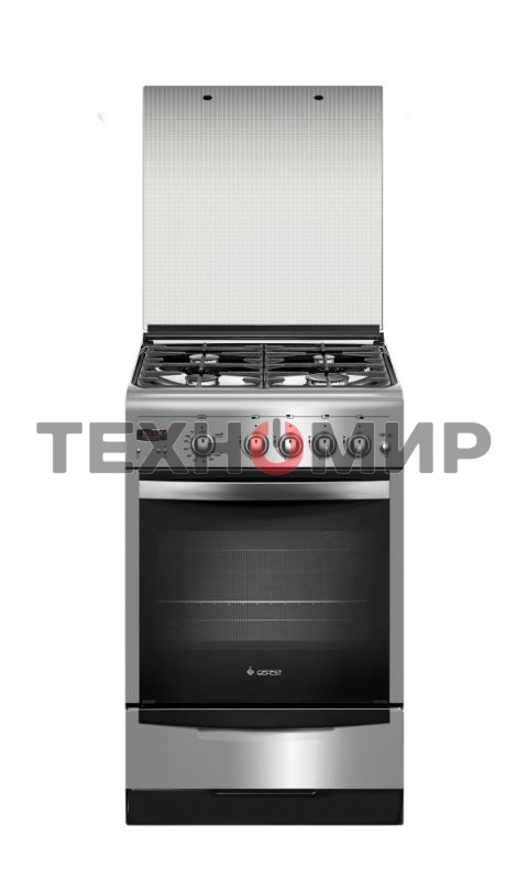 Плита газовая Gefest ПГ 5100-03 0004 серебристый, конфорок 4 шт, духовка 52 л, 50 см x 85 см x 58.5 см