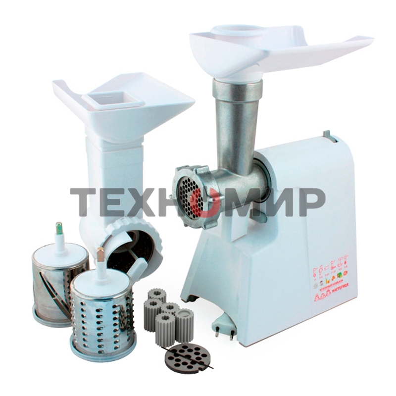 Мясорубка электрическая Мастерица КЭМ-02, г. Киров, с овощерезкой, производительность 40 кг/час, 3 скорости, максимальная мощность 600 Вт