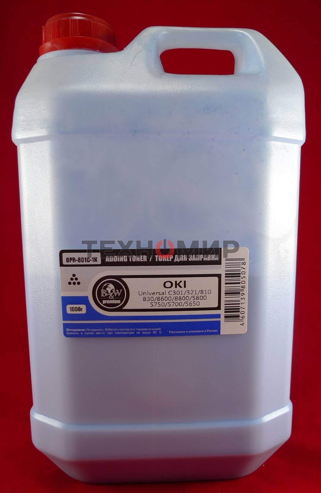 Тонер OKI Universal C301/321/610/810/830/910/930/3100/3200/3300/3400/3450/3530/3600/8600/8650/8800/5100/5200/5300/5400/5510/5850/5800/5750/5700/5650/5950/MC860, Ricoh SP c720 Cyan (кан., 1кг) B&W Premium (Tomoegawa) - фас.России