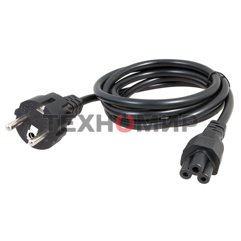 Шнур сетевой Rexant евровилка - евроразъем С5, кабель 3x0,75 мм², длина 1,8 м. (для питания ноутбука) (PVC пакет)