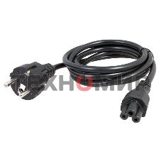Шнур сетевой Rexant евровилка - евроразъем С5, кабель 3x0,75 мм², длина 1,8 м. (для питания ноутбука) (PVC пакет)