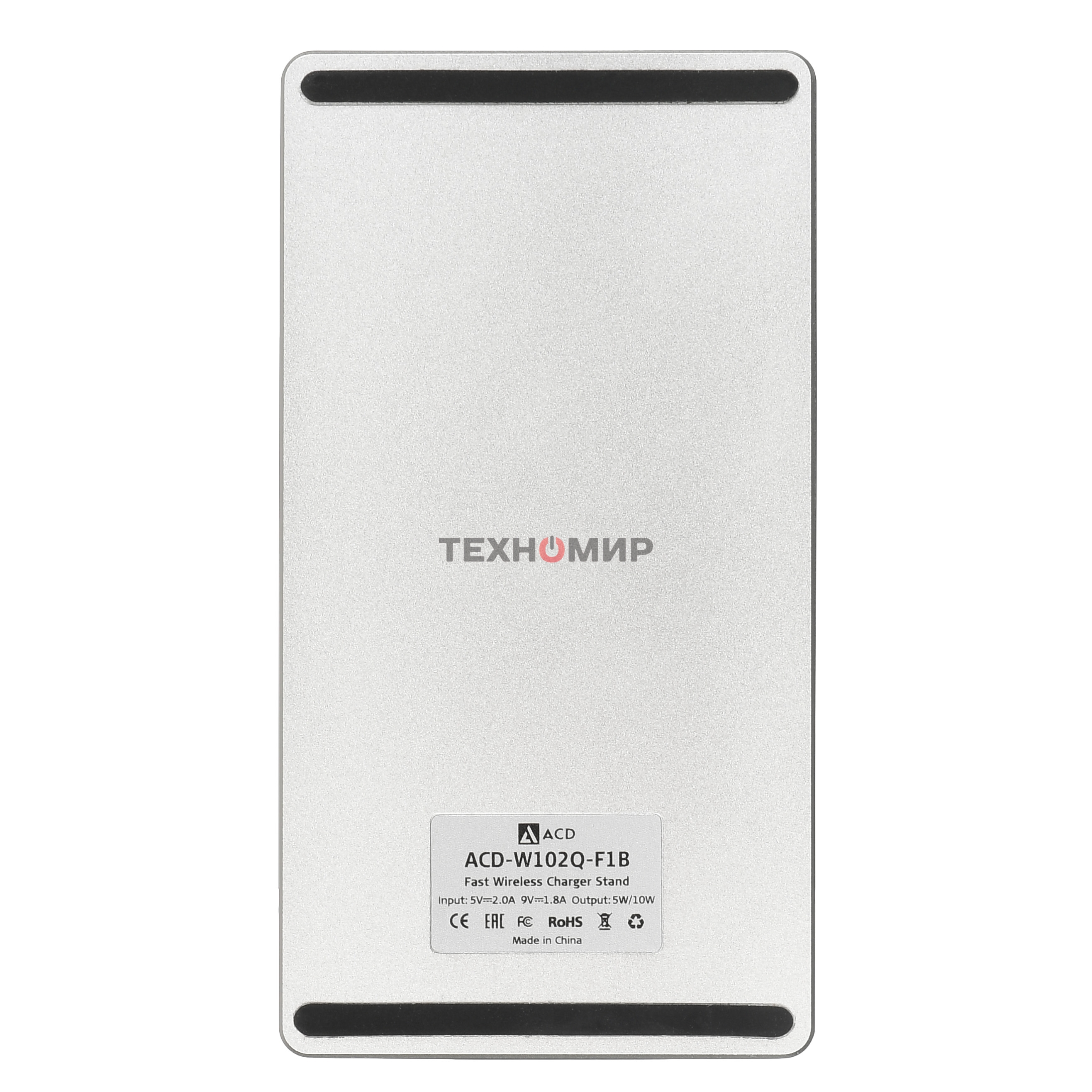 Беспроводное зарядное устройство ACD-W102Q-F1B 10Вт, беспроводная Qi, 2-катушки с QC, 5В/2А ~ 9В/1,8А RTL