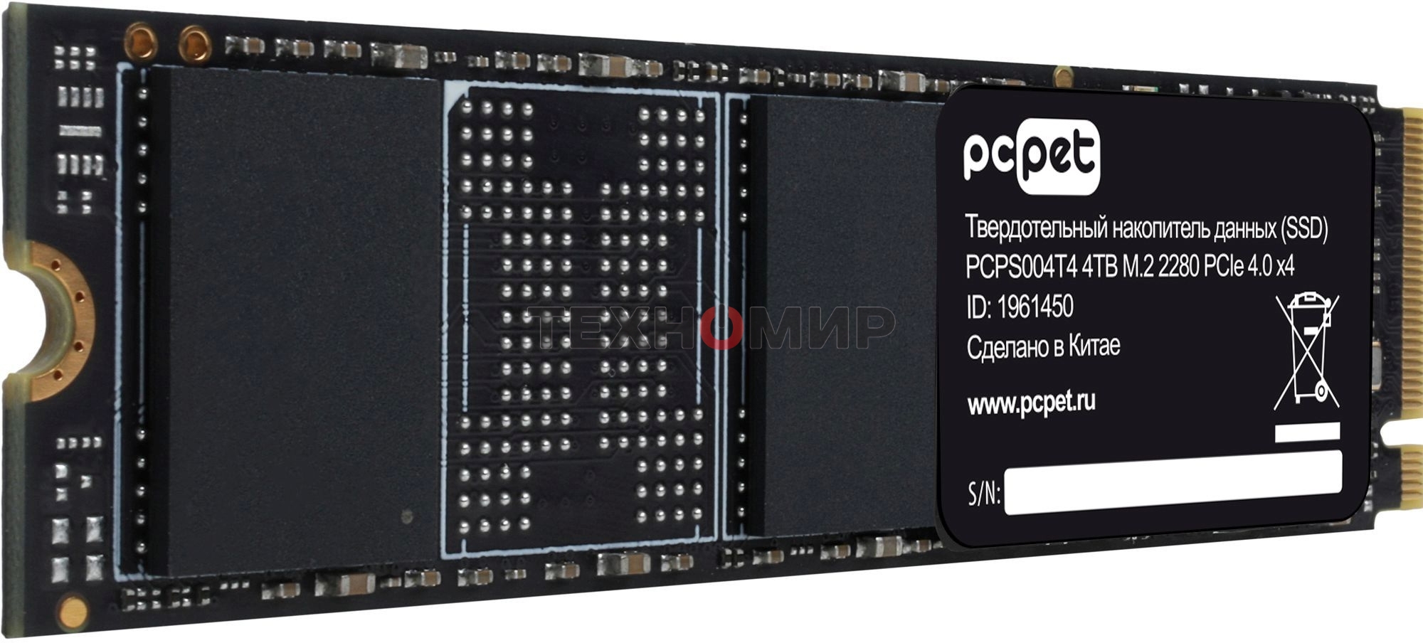 Накопитель SSD PC Pet PCI-E 4.0 x4 4TB PCPS004T4 M.2 2280 OEM