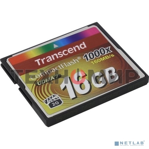 Флеш карта Transcend Ultimate TS16GCF1000/CF (Compact Flash)/16 ГБ/UDMA 7, VPG 65/160 МБ/с