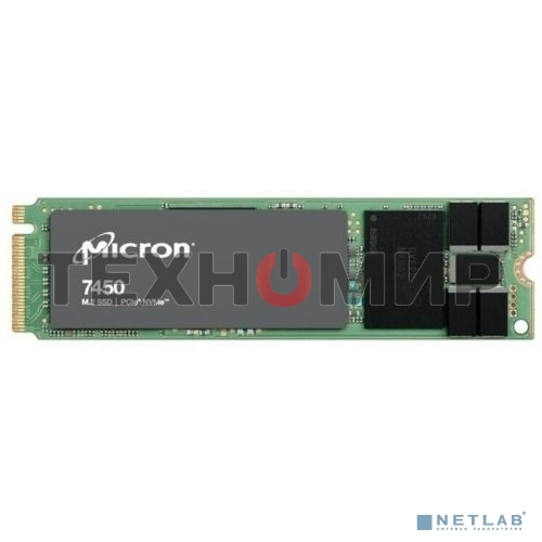 Накопитель SSD Micron 7450 PRO, 480Gb, M.2(22x80мм), NVMe, PCIe 4.0 x4, 3D TLC, R/W 5000/700Mb/s, IOPs 280 000/40 000, TbW 800, DWPD 1 (12 мес.)