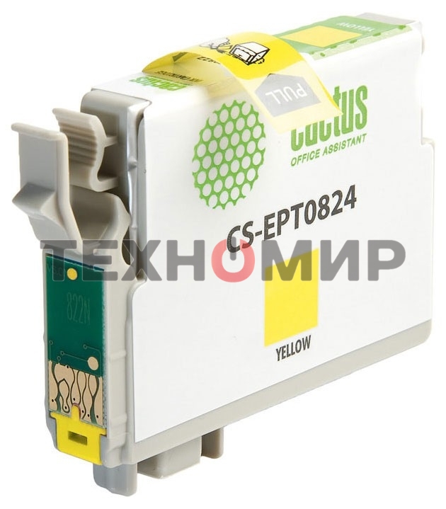 Картридж струйный Cactus CS-EPT0824 (T0824) желтый (13,8 мл) для Epson Stylus Photo R270/290/RX590