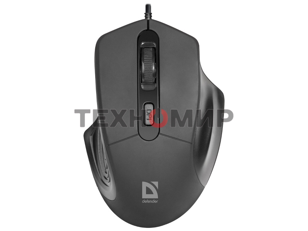 Мышь проводная Defender Datum MB-347 черный, 1600 dpi, USB, кнопки - 4