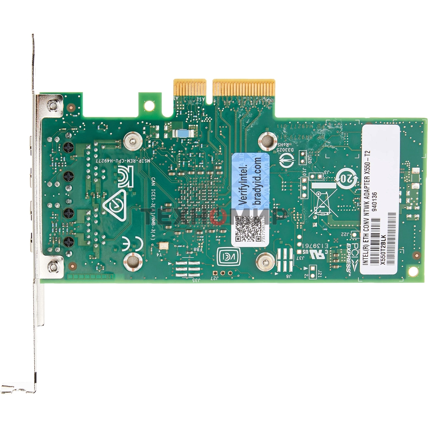 Сетевая карта Intel X550T2BLK 2xRG45 10Gb/s PCI-E 3.0x8 Low Profile (X550T2BLK 940136)