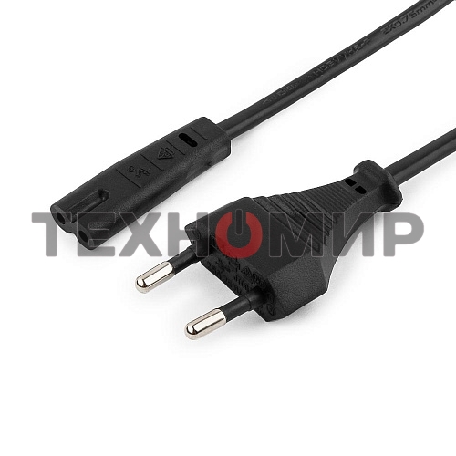 Кабель питания для ноутбуков, аудио/видео техники Gembird 0,5м, VDE, 2-pin, черный, пакет