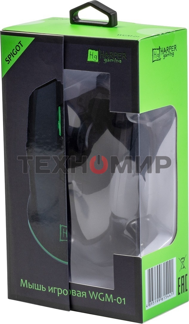 Мышь беспроводная Harper Gaming Spigot WGM-01 черный, 4000 dpi, радиоканал, USB, кнопки - 7