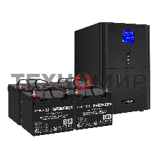 Комплект источника бесперебойного питания Exegate EX295990RUS + батарея 33Aч EX282974RUS 4шт (инвертор, синус, для котла) ExeGate SineTower SZ-3000.LCD.AVR.3SH.1C13.RJ.USB <3000VA/2400W, чистый синусоида, LCD дисплей, AVR, 3*Schuko+1*C13, RJ45/11, USB, ли