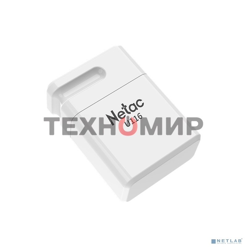 Флешка USB Netac U116 (NT03U116N-064G-20WH), 64Gb, USB 2.0, R/W 70/30, белый