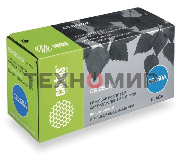 Картридж лазерный Cactus CS-CE260A черный (8500 стр.) для HP Сolor LaserJet CP4025/CP4525/CM4540