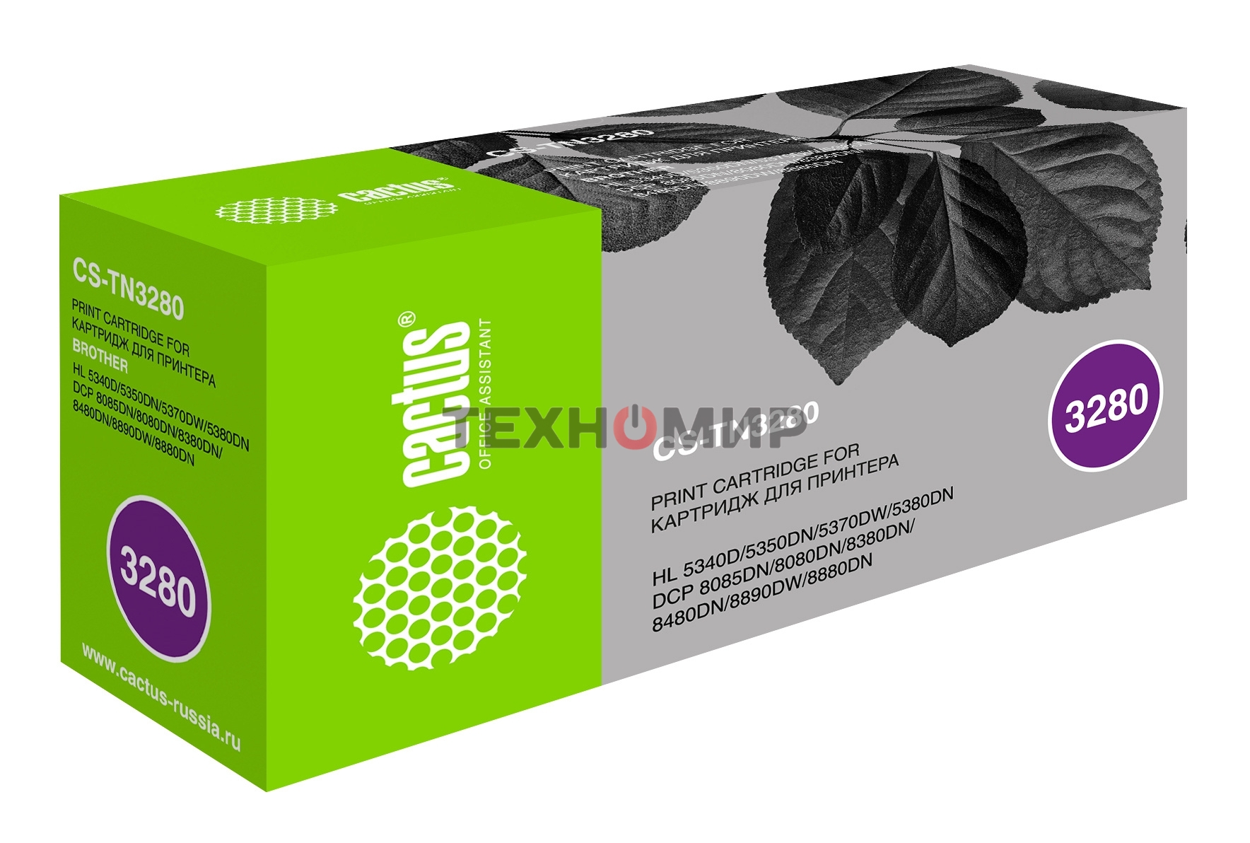 Картридж лазерный Cactus CS-TN3280 черный (8000 стр.) для Brother DCP-8085/8085DN/HL-5340/5340D/5350/5350DN/5370/5370DW/MFC-8880/8880DN