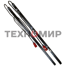 Вертикальный блок розеток, 3-фазный, 6xC19 + 36xC13, 380V, 16A, шнур 2 метра, вилка IEC309