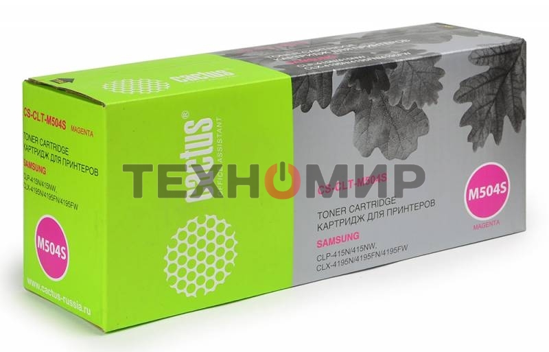 Картридж лазерный Cactus CS-CLT-M504S пурпурный (1800 стр.) для Samsung CLP 415N/CLX 4195FW/4195FN