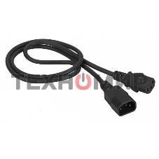 Шнур питания Lanmaster C13-C14, 3х0.75, 220В, 10А, черный, 1.5 метра