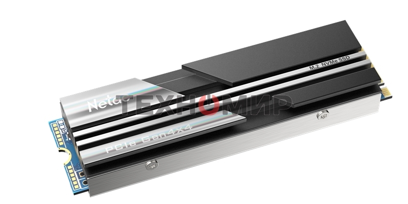 Накопитель SSD Netac NV5000, 500Gb, M.2 2280, PCIe 4.0 x4, NVMe, R/W 5000/2500, с радиатором