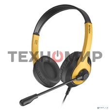 Гарнитура проводная с микрофоном A4Tech Fstyler FH100U желтый/черный