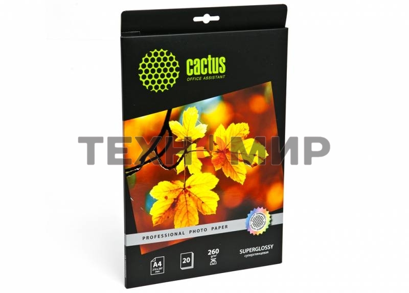 Фотобумага Cactus CS-HGA426020 Professional суперглянцевая А4 260 г/м2 20 листов