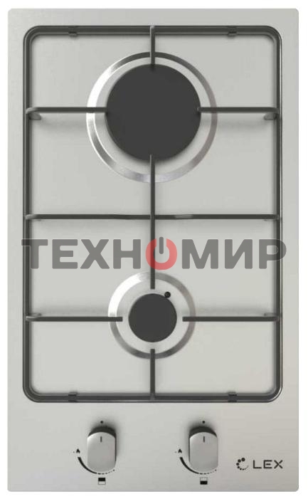 Газовая варочная панель LEX GVS 320 IX1000/3000Вт 2конфорки нерж.сталь