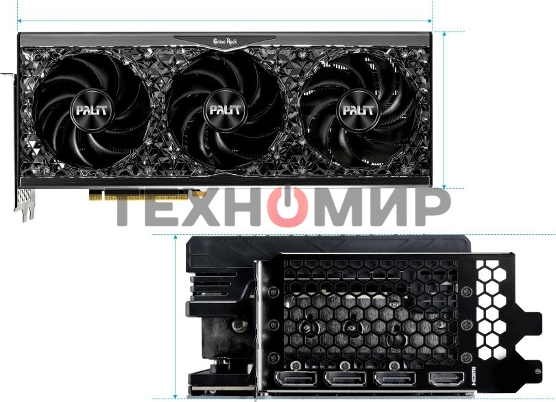 Видеокарта Palit RTX4070Ti GAMEROCK 12Gb 192 GDDR6X 2310/21000 HDMIx1 DPx3 HDCP Ret