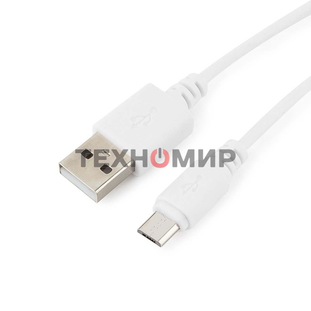 Кабель USB2.0 Pro Cablexpert CC-mUSB2-AMBM-1MW, AM/microBM 5P, 1м, экран, белый, пакет