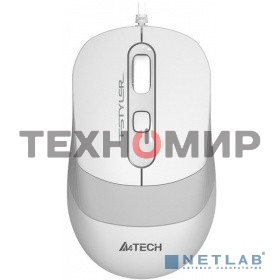 Мышь проводная A4Tech Fstyler FM10 белый/серый, 1600 dpi, USB, кнопки - 4