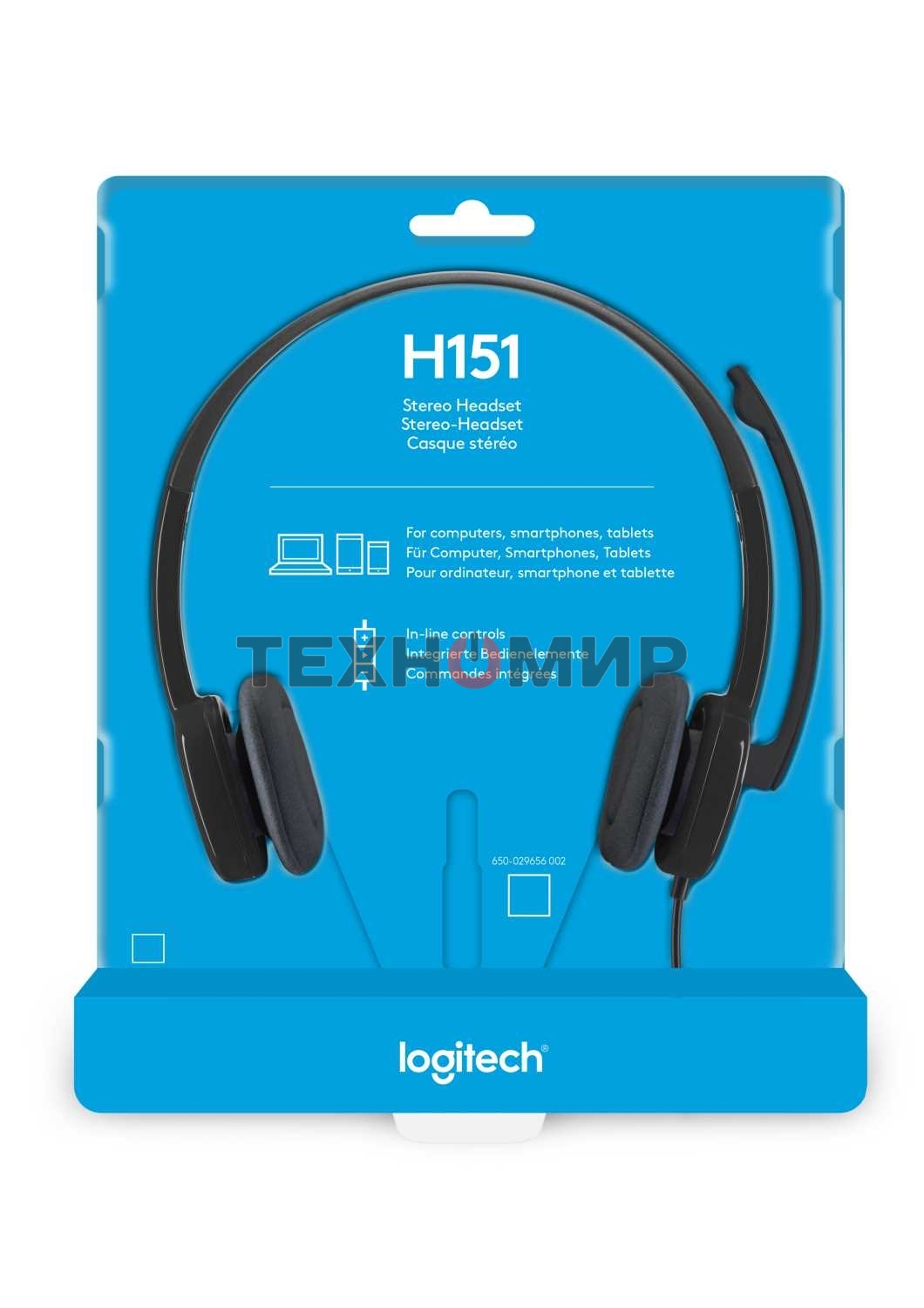 Гарнитура проводная Logitech Headset H151 Stereo черный