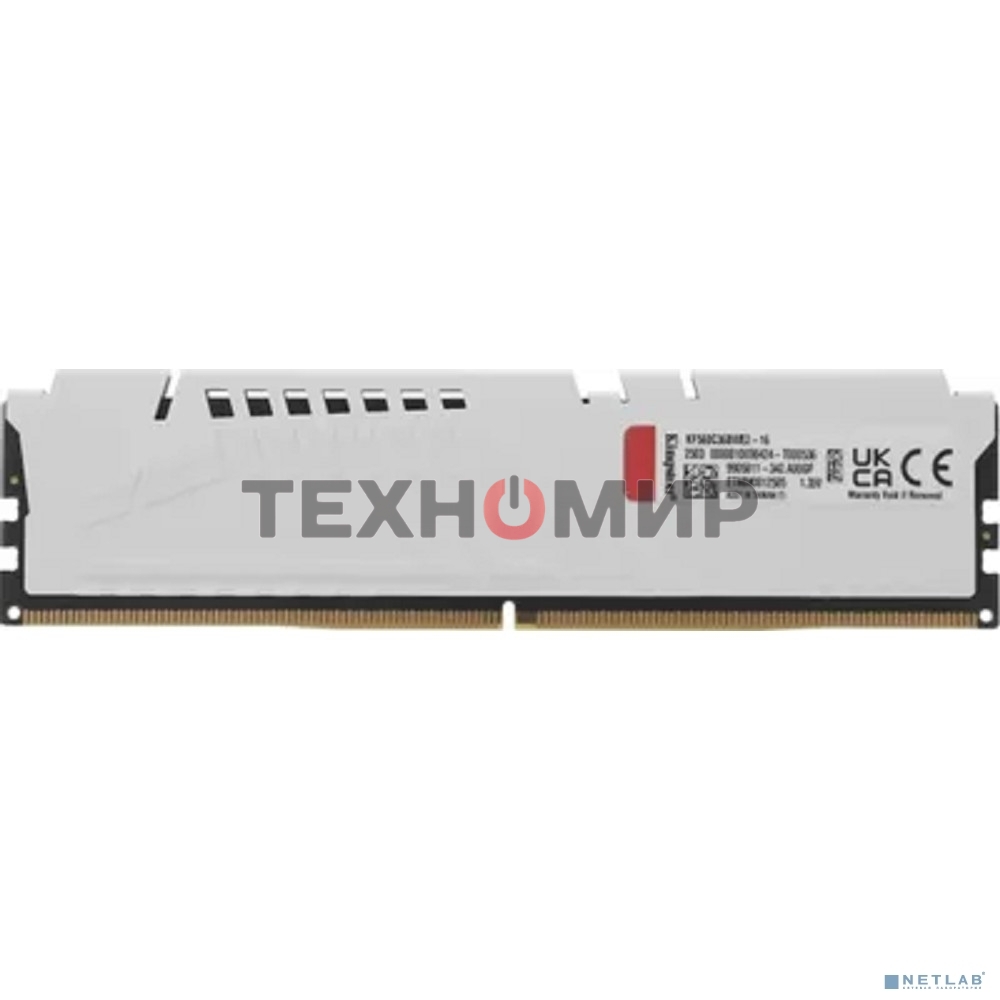 Оперативная память Kingston Fury Beast, DDR5, 16Gb (1x16Gb), 6000MHz, CL36, DIMM, с радиатором, белый