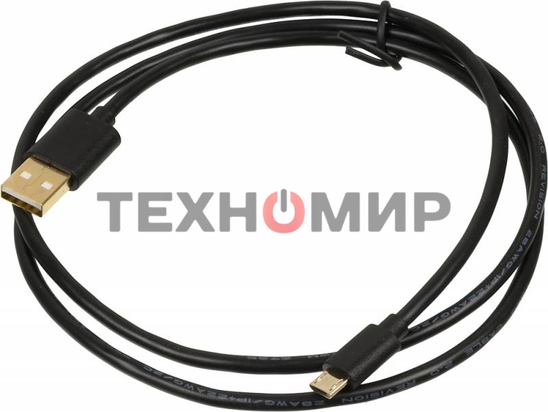 Кабель USB2.0 2A Square Connector USB A (m)/micro USB B (m) 1м Позолоченные контакты