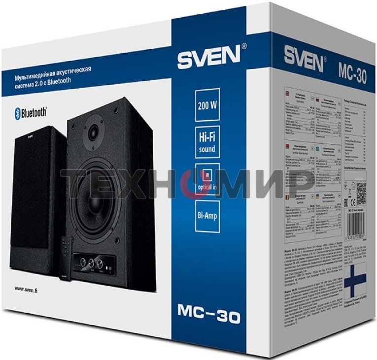 Акустическая система SVEN АС MC-30, черный (200 Вт, Bluetooth, пульт, Optical)