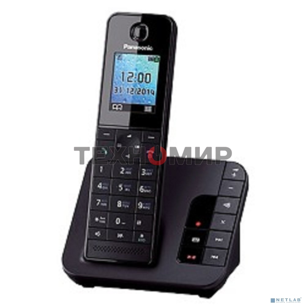 Телефон беспроводной (DECT) Panasonic KX-TGH220RUB черный АОН, Caller ID, 