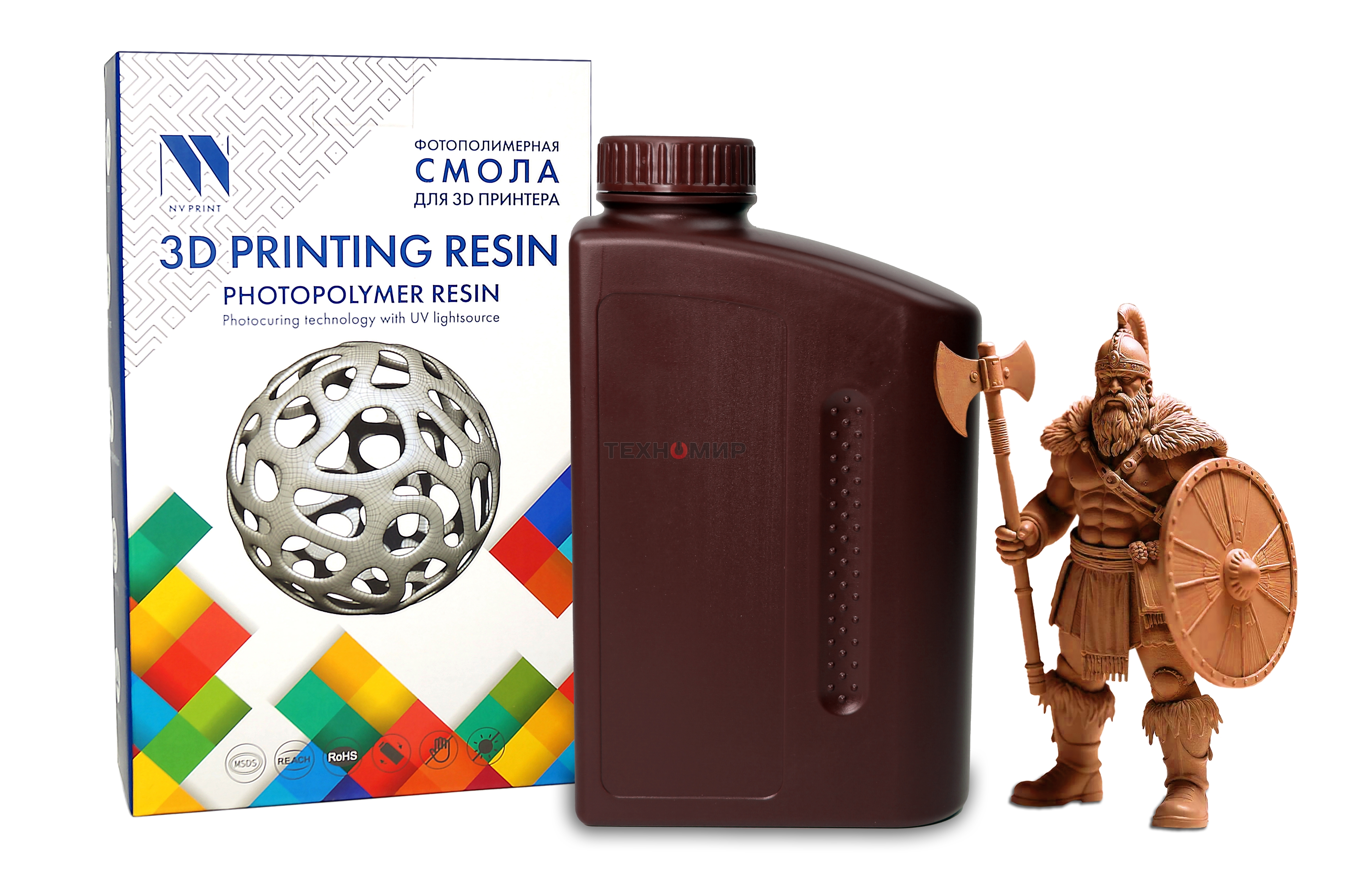 Фотополимерная смола NVPrint Red Wax Resine для 3D печати 1 кг (бут)