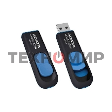 Флешка USB ADATA UV128 (AUV128-32G-RBE), 32Gb, USB 3.0, R/W 100/30, черный/синий