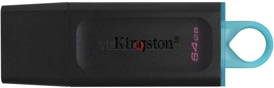 Флешка USB Kingston DataTraveler Exodia (DTX/64GB), 64Gb, USB 3.2 Gen 1, R/W 200/60, черный/бирюзовый