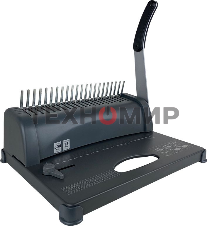 Переплетчик ГЕЛЕОС БП-12 на пластиковую пружину, А4, ручная перфорация 12 листов, переплет макс до 500 л., глубина перфорации 3,5-5,5 мм