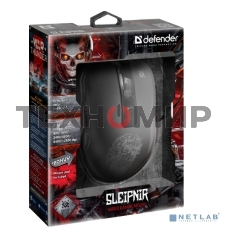 Мышь проводная Defender Sleipnir GM-927 черный, 12800 dpi, USB, кнопки - 6
