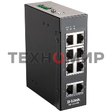 Коммутатор D-Link DIS-100E-8W/A1A, L2 Unmanaged Industrial Switch with 8 10/100Base-TX ports.1K Mac address, 802.3x Flow Control, Stand-alone, Auto MDI/MDI-X for each port, D-link Green technology, Metal case,