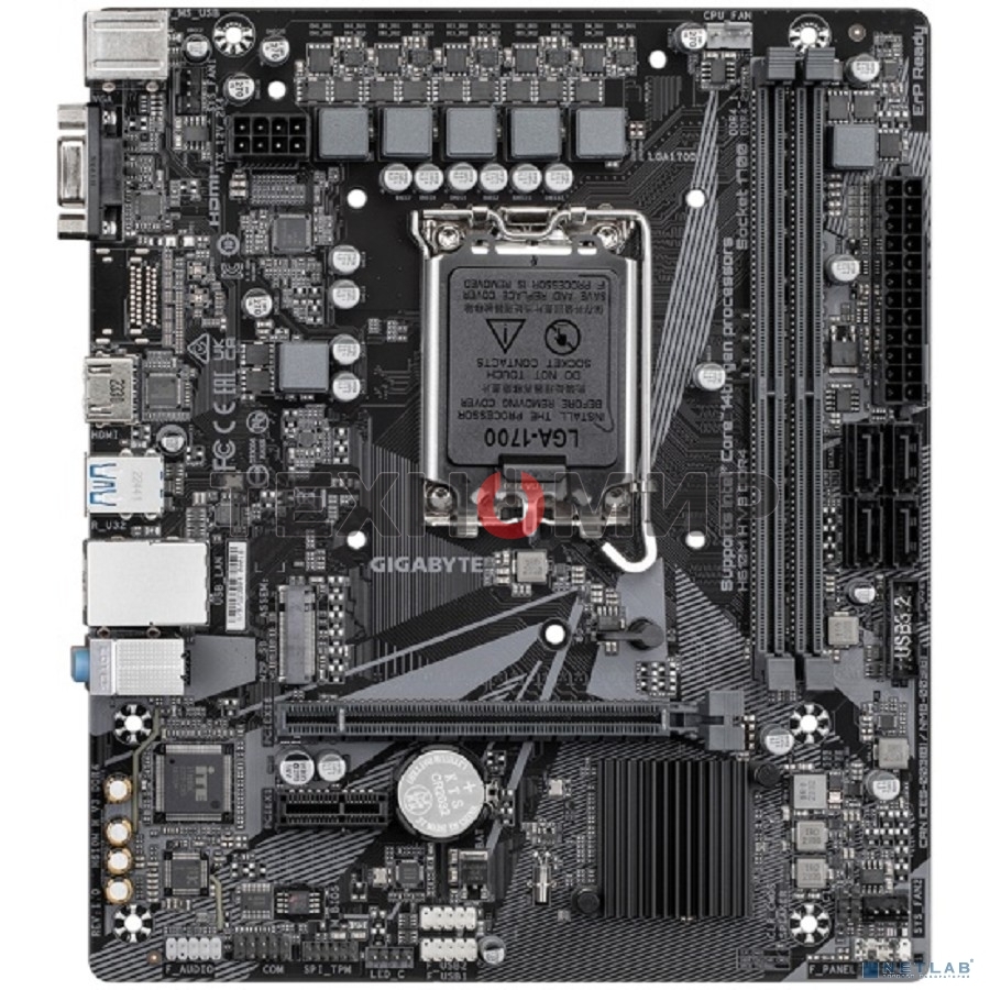 Материнская плата Gigabyte H610M H V3 DDR4, LGA 1700, Intel H610, 2xDDR4, 4xSATA, 1xM.2, 1xPCIe 4.0 x16, 1xPCIe x1, 1xHDMI, 1x 1Gb LAN, 2xUSB-A 3.2 Gen 1, 4xUSB-A 2.0, 3x 3.5 мм, 7.1, mATX