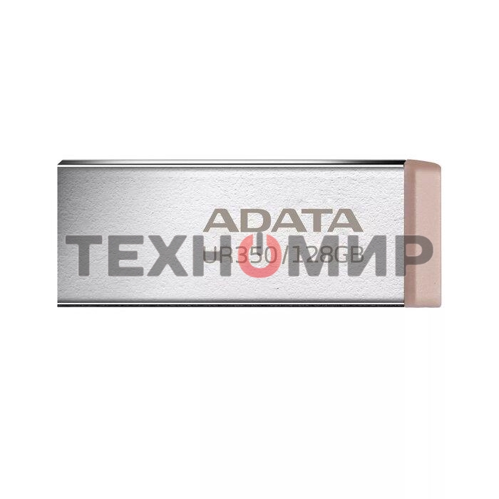 Флешка USB ADATA UR350 (UR350-128G-RSR/BG), 128Gb, USB 3.2, R/W 100/15, серебристый/коричневый